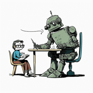 Bot and human taking notes together